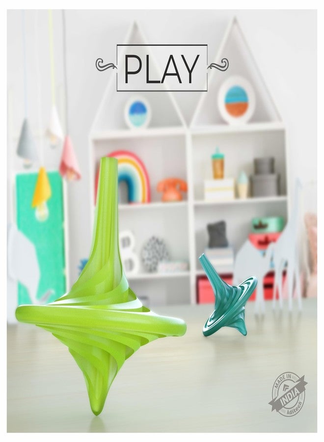 EasyRead Spinning Top Toy Lattu Bhawra Lattoo Chakri. Good Gift for Fun Games, Recreational and Therapeutic use for Children, Adults and Seniors (Pack of 20 Tops) - Made in India (Multi Coloured) - Image 3